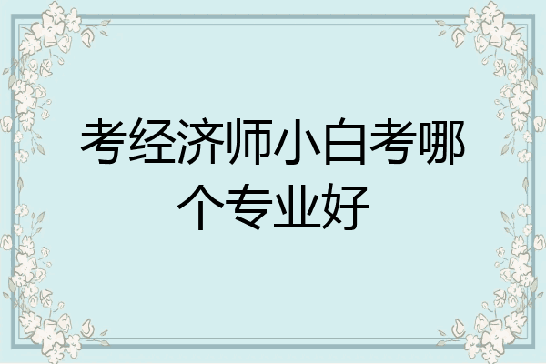 考经济师小白考哪个专业好