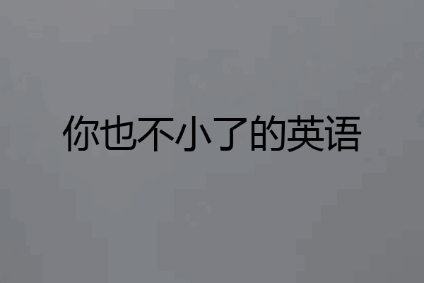 你也不小了的英语