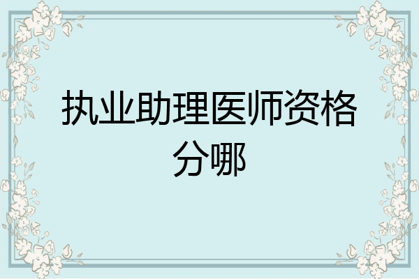 执业助理医师资格分哪