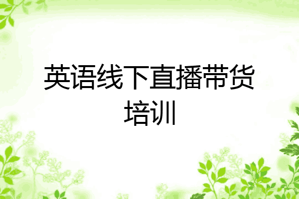 英语线下直播带货培训