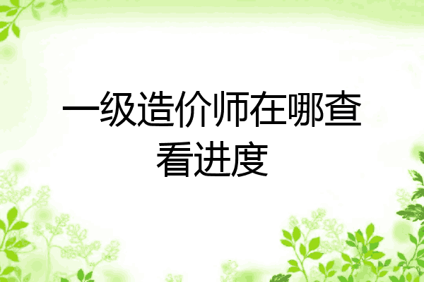 一级造价师在哪查看进度