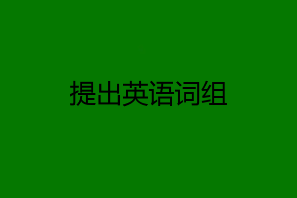 提出英语词组
