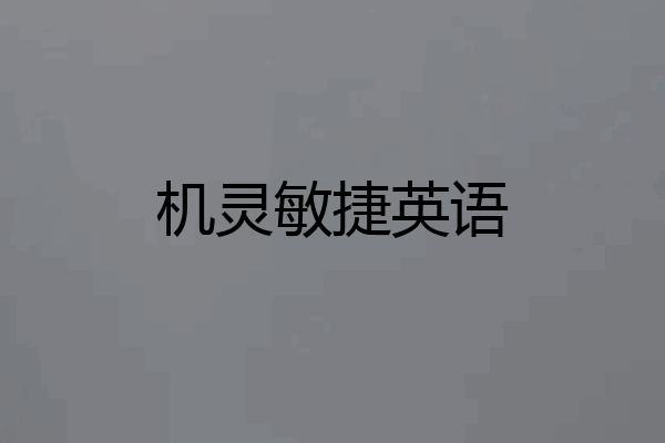 机灵敏捷英语