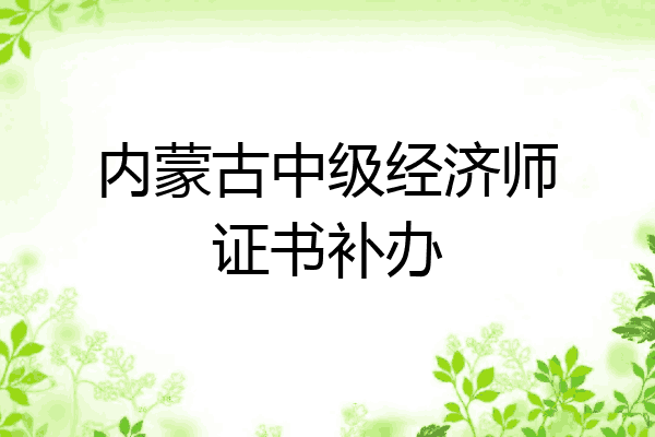 内蒙古中级经济师证书补办
