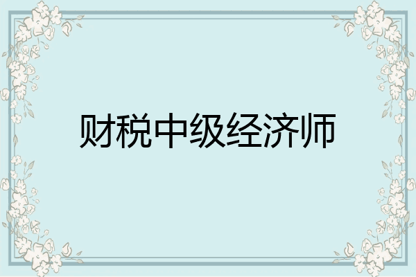 财税中级经济师