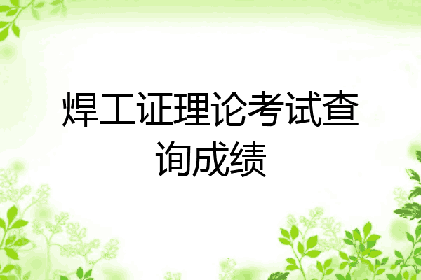 焊工证理论考试查询成绩