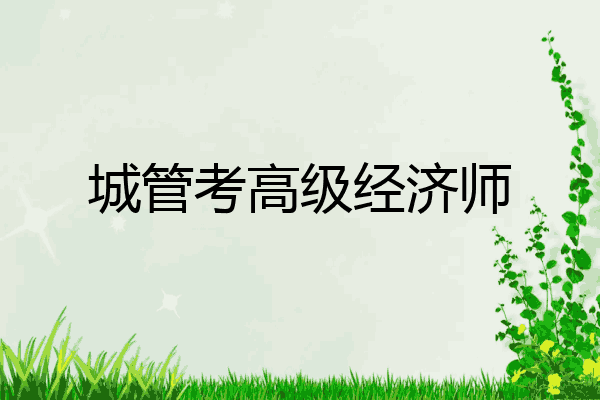 城管考高级经济师