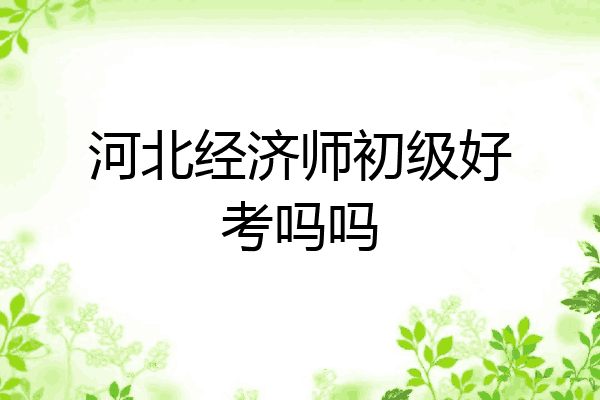 河北经济师初级好考吗吗