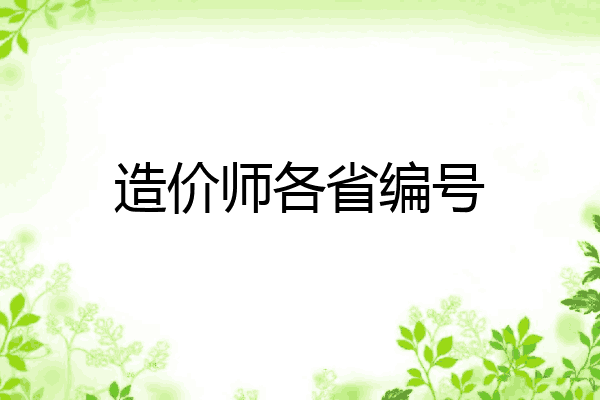 造价师各省编号