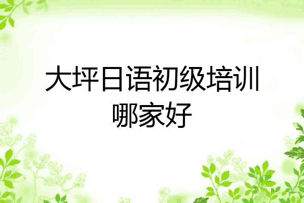 大坪日语初级培训哪家好