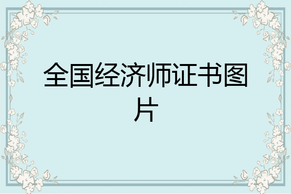 全国经济师证书图片
