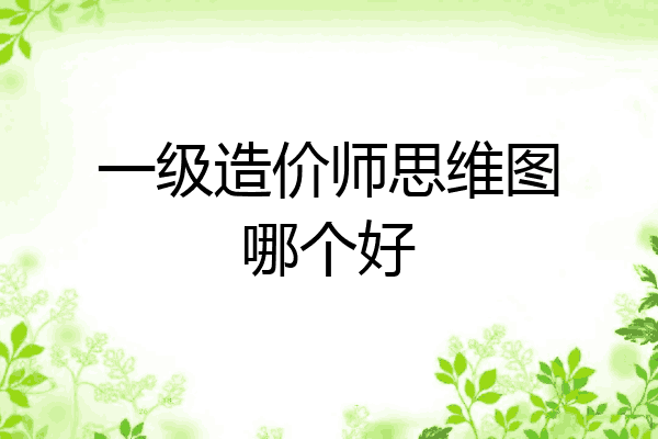 一级造价师思维图哪个好