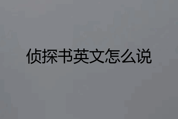 侦探书英文怎么说
