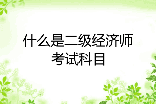 什么是二级经济师考试科目