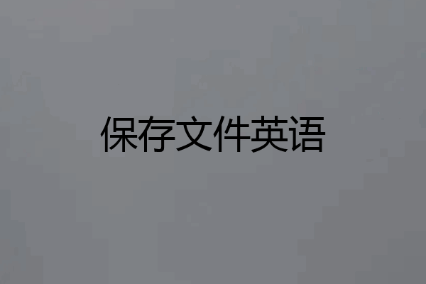 保存文件英语