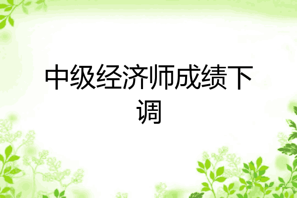 中级经济师成绩下调