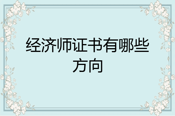 经济师证书有哪些方向