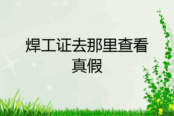 焊工证去那里查看真假