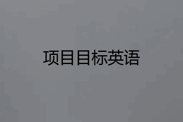项目目标英语
