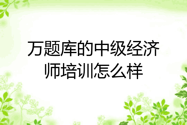 万题库的中级经济师培训怎么样