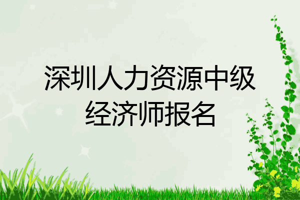 深圳人力资源中级经济师报名