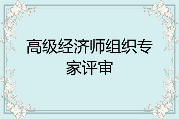 高级经济师组织专家评审