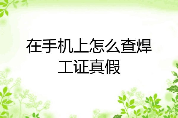在手机上怎么查焊工证真假