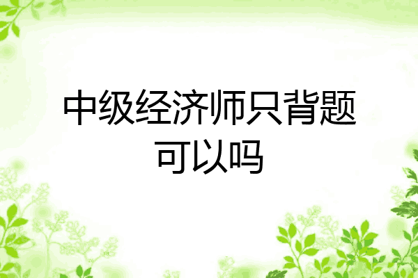 中级经济师只背题可以吗