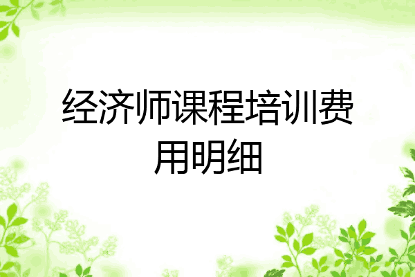 经济师课程培训费用明细