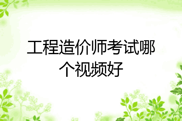 工程造价师考试哪个视频好