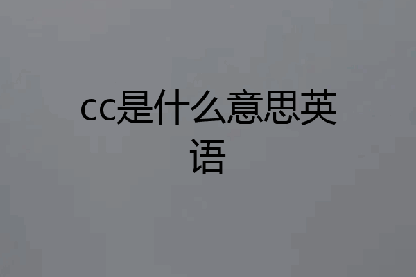 cc是什么意思英语