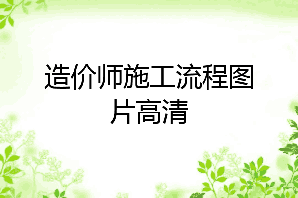 造价师施工流程图片高清