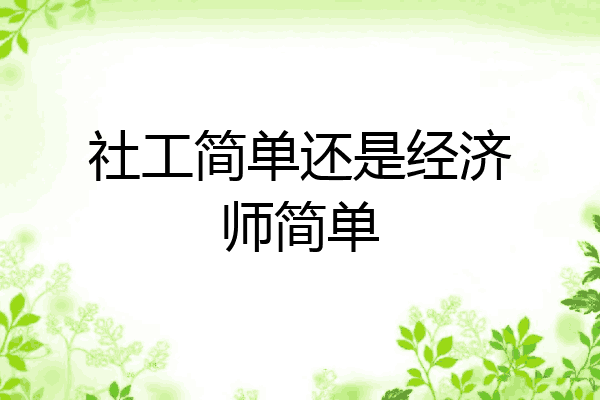 社工简单还是经济师简单