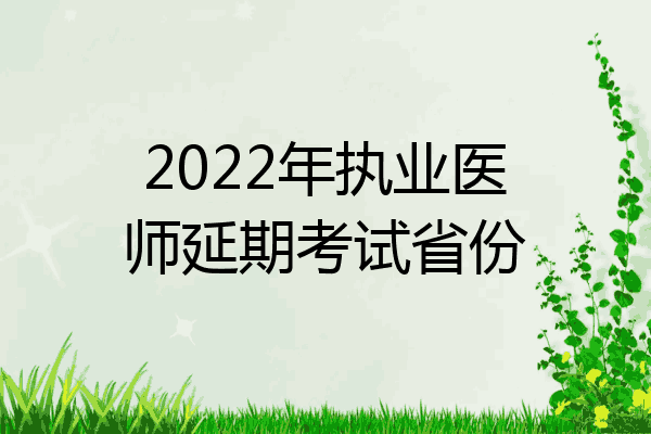 2022年执业医师延期考试省份
