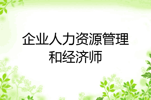 企业人力资源管理和经济师