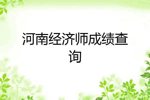 河南经济师成绩查询
