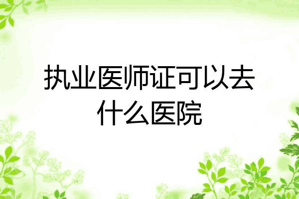 执业医师证可以去什么医院