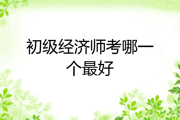 初级经济师考哪一个最好