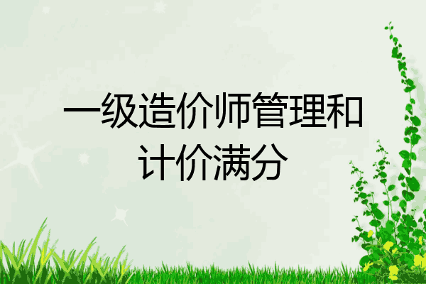 一级造价师管理和计价满分