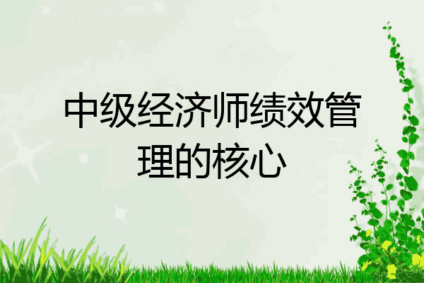 中级经济师绩效管理的核心