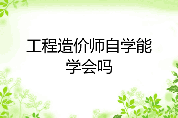 工程造价师自学能学会吗
