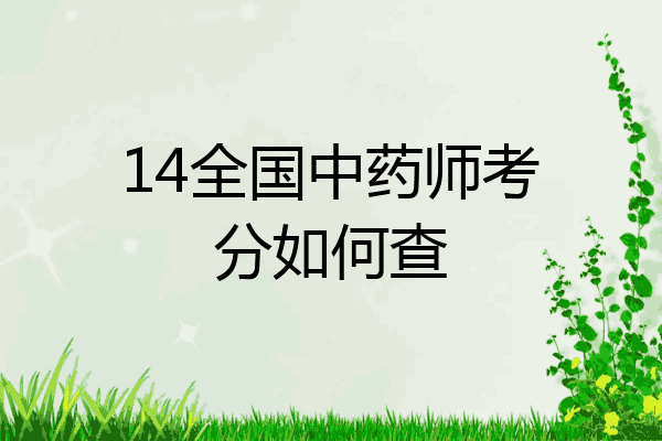 14全国中药师考分如何查