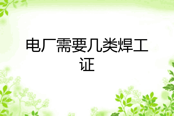 电厂需要几类焊工证