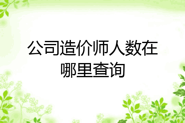 公司造价师人数在哪里查询