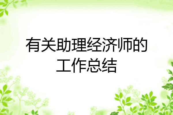 有关助理经济师的工作总结