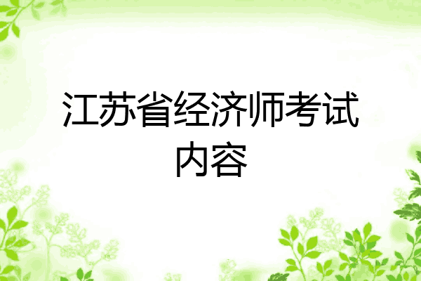 江苏省经济师考试内容
