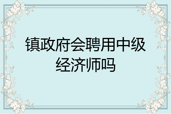 镇政府会聘用中级经济师吗