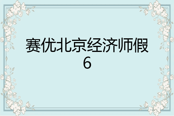赛优北京经济师假6