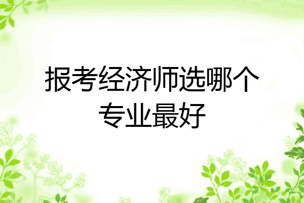 报考经济师选哪个专业最好