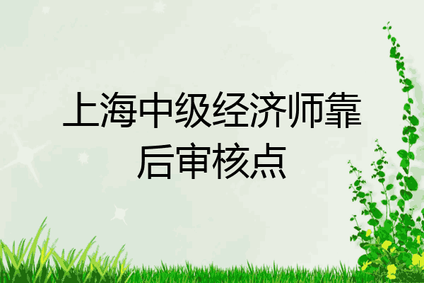 上海中级经济师靠后审核点